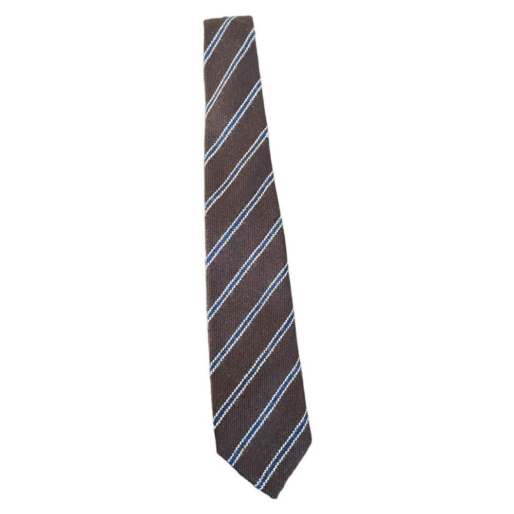 Norm Thompson Men's Neck Tie Vintage Pure Wool Portland Oregon Brown & Navy